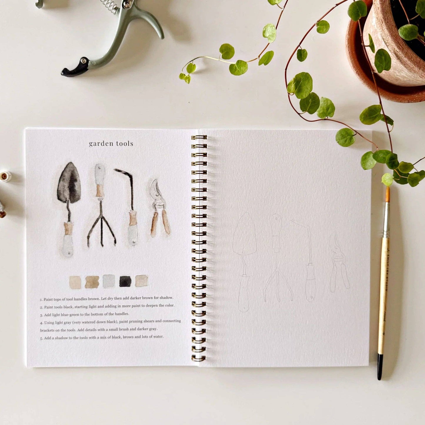 Workbook - Garden watercolor workbook