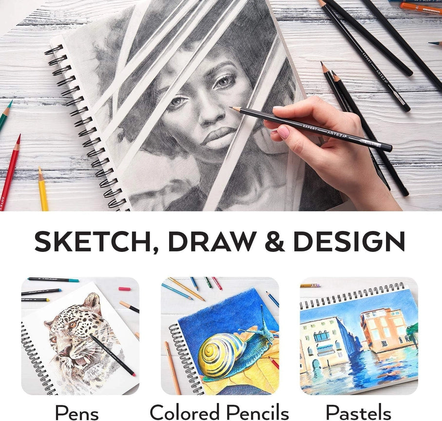 Paper Pad - Arteza Sketchbook 2-Pack, 9" X 12", 100 Sheets Each