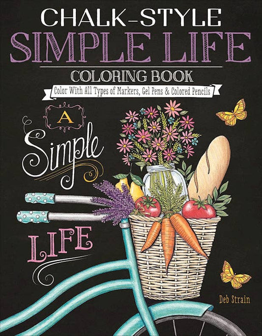 Coloring Book - Chalk-Style Simple Life Coloring Book