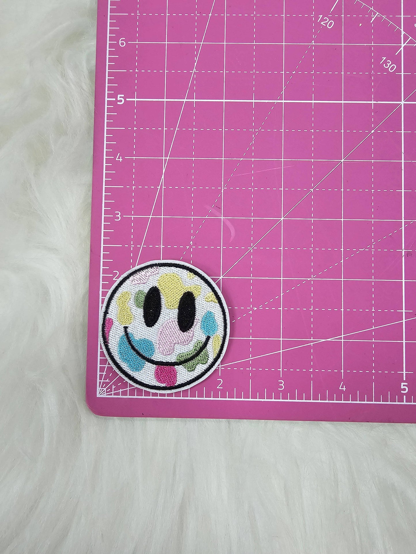 Patch - Colorful Pastel Cheetah Smile Face Iron On Patches