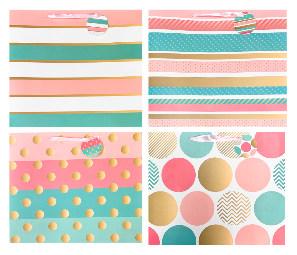 Gift Bag - fun stripes and polka dot patterns
