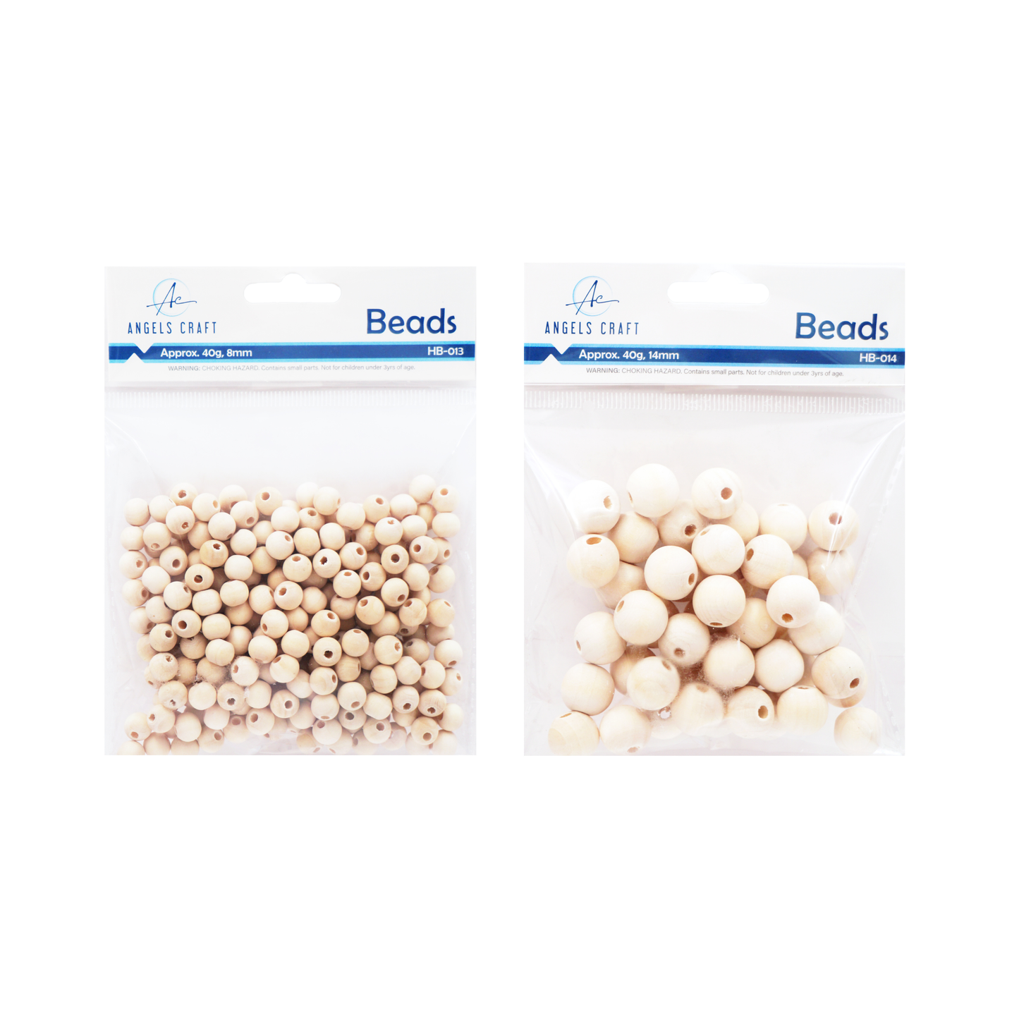 Jewelry - Approx. 50g Wooden Beads (2 sizes available): 14mm Round
