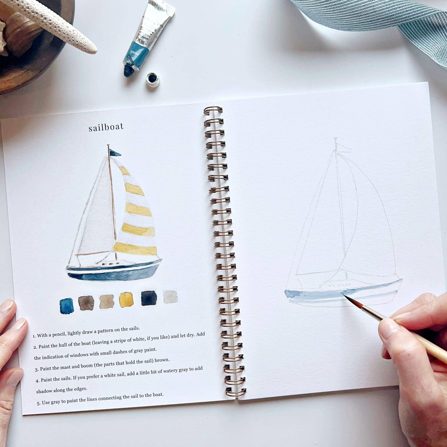 Workbook - Seaside watercolor workbook