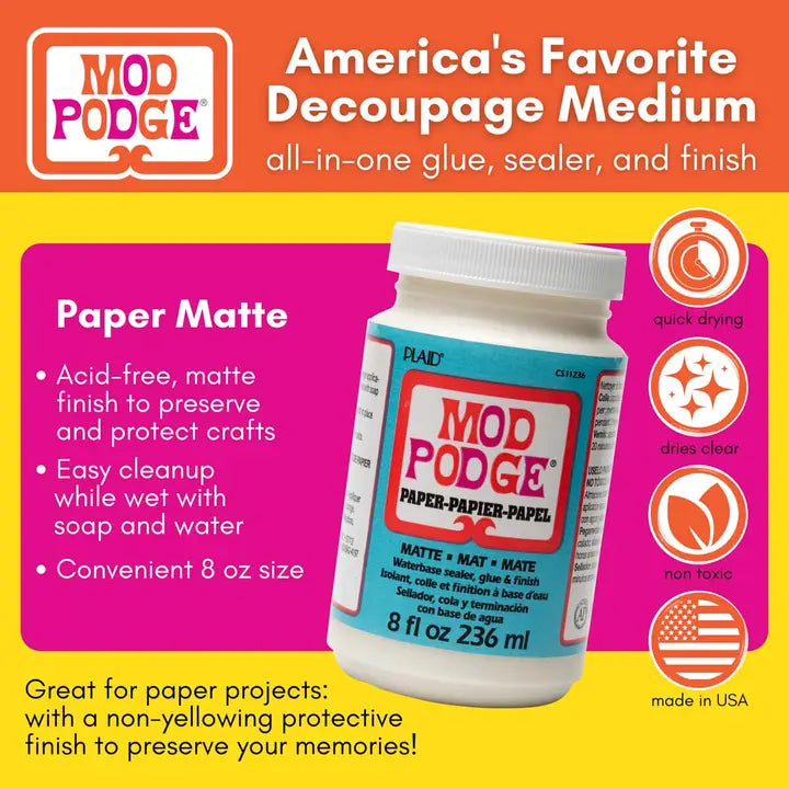 Adhesives - Mod Podge Paper Matte, 8oz