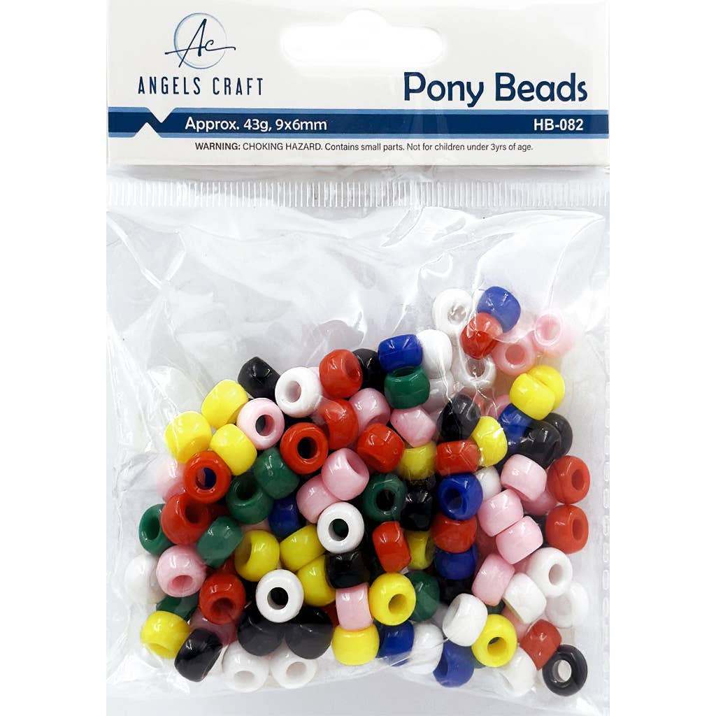 Jewelry - Pony Beads, 6x9mm Primary Color