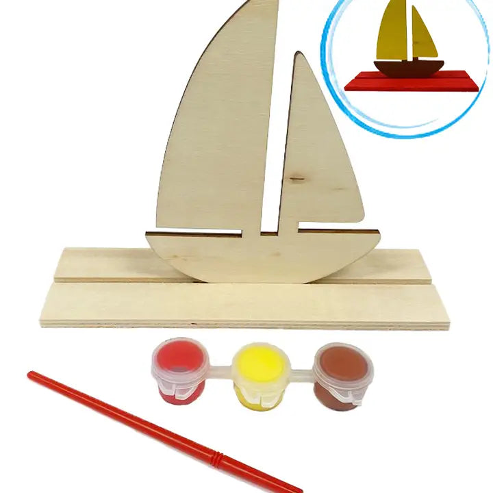 Paint Set - Wooden Painting Set Sailboat