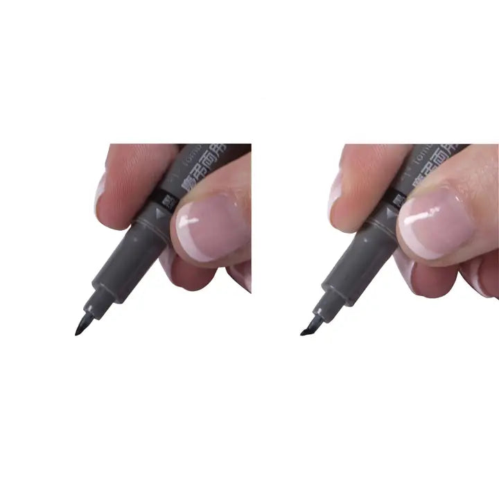 Pens - Fudenosuke Brush Pen, Twin Tip, Black/Gray