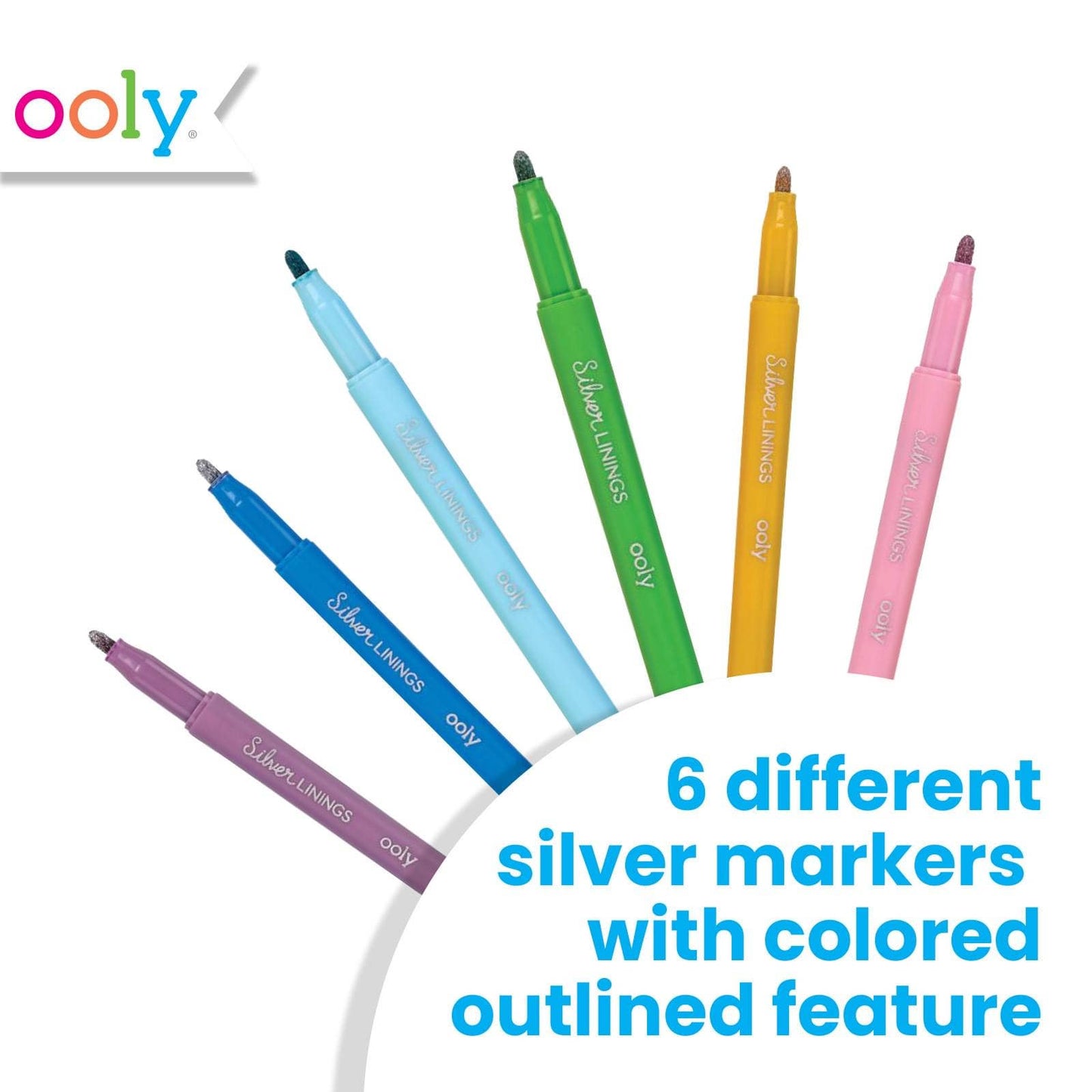 Markers - Silver Linings: Colorful Outline (Set of 6)