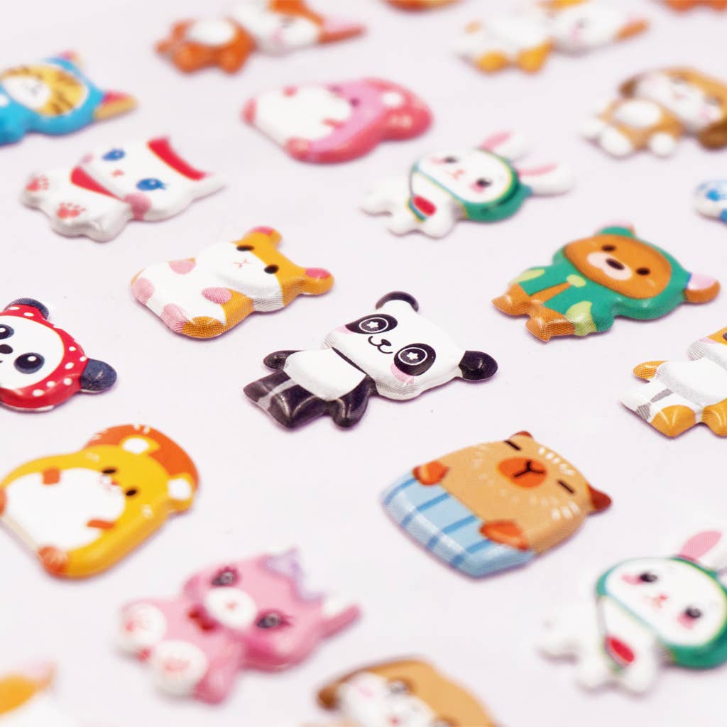 Stickers – Kawaii Animal Puffy Cute Character Mix – 48 pcs