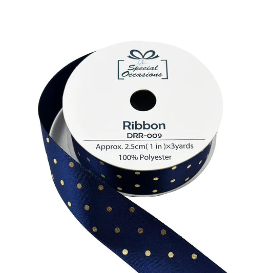 Ribbon - Polka Dot Satin Ribbon 1"X 3 Yards