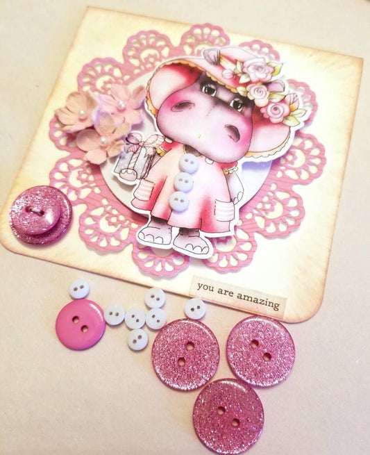 Buttons - Pink Champagne Glitter Buttons