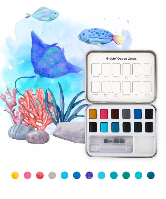 Art Kit - Watercolor - Ocean-Themed Watercolor Coloring Club Box