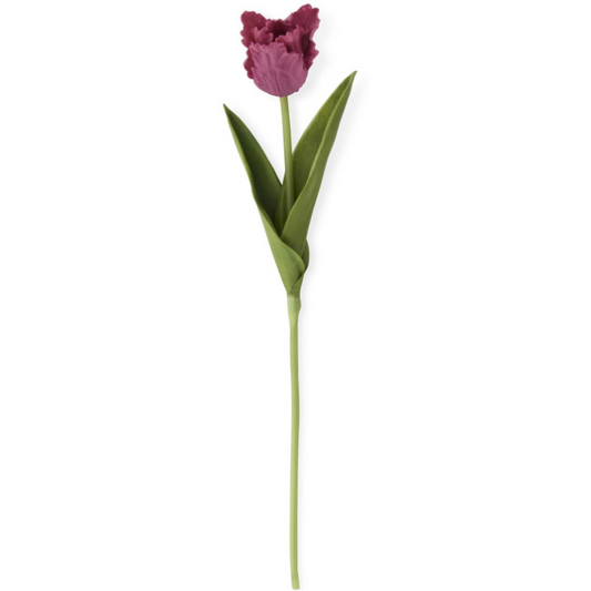 Flower - 13 Inch Fuchsia Real Touch Parrot Tulip Single Stem