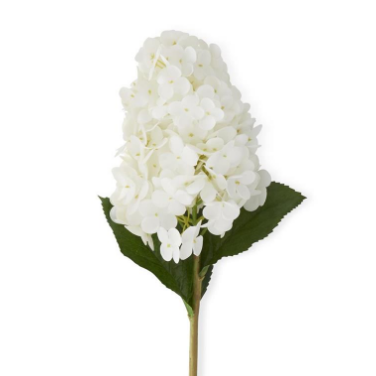 Flower - 13 Inch White Real Touch Hydrangea Single Stem