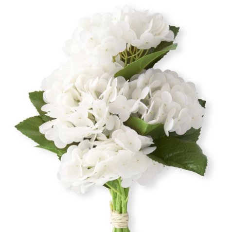 Flower - 13 Inch White Real Touch Hydrangea Single Stem