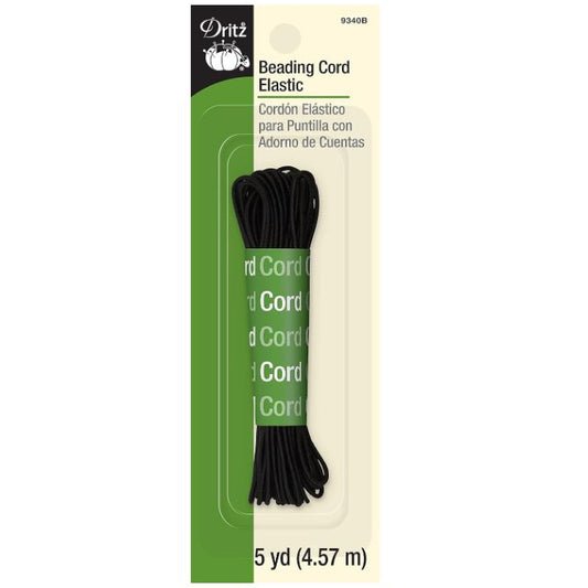 Elastic - Dritz Black Beading Cord Elastic 4yd