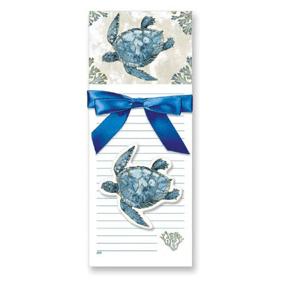Note Pad - 2 Pack Magnetic Blue Turtle Note Pad with Bonus Turtle Magnet