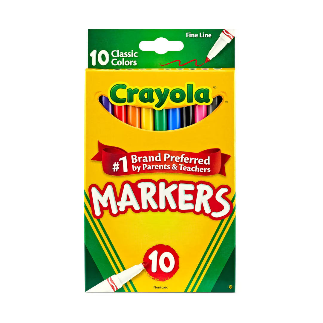 Markers - Crayola Washable Markers 10 color Fine Line