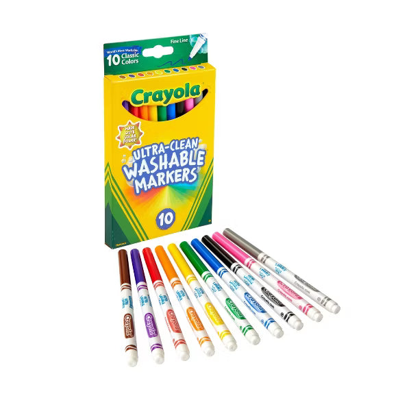 Markers - 10 Count Crayola Fine Line Washable Markers