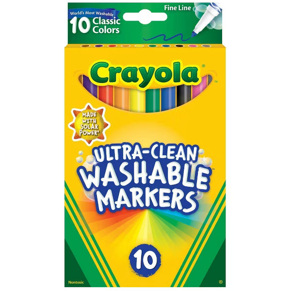 Markers - 10 Count Crayola Fine Line Washable Markers