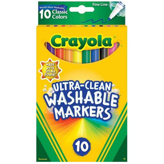 Markers - 10 Count Crayola Fine Line Washable Markers