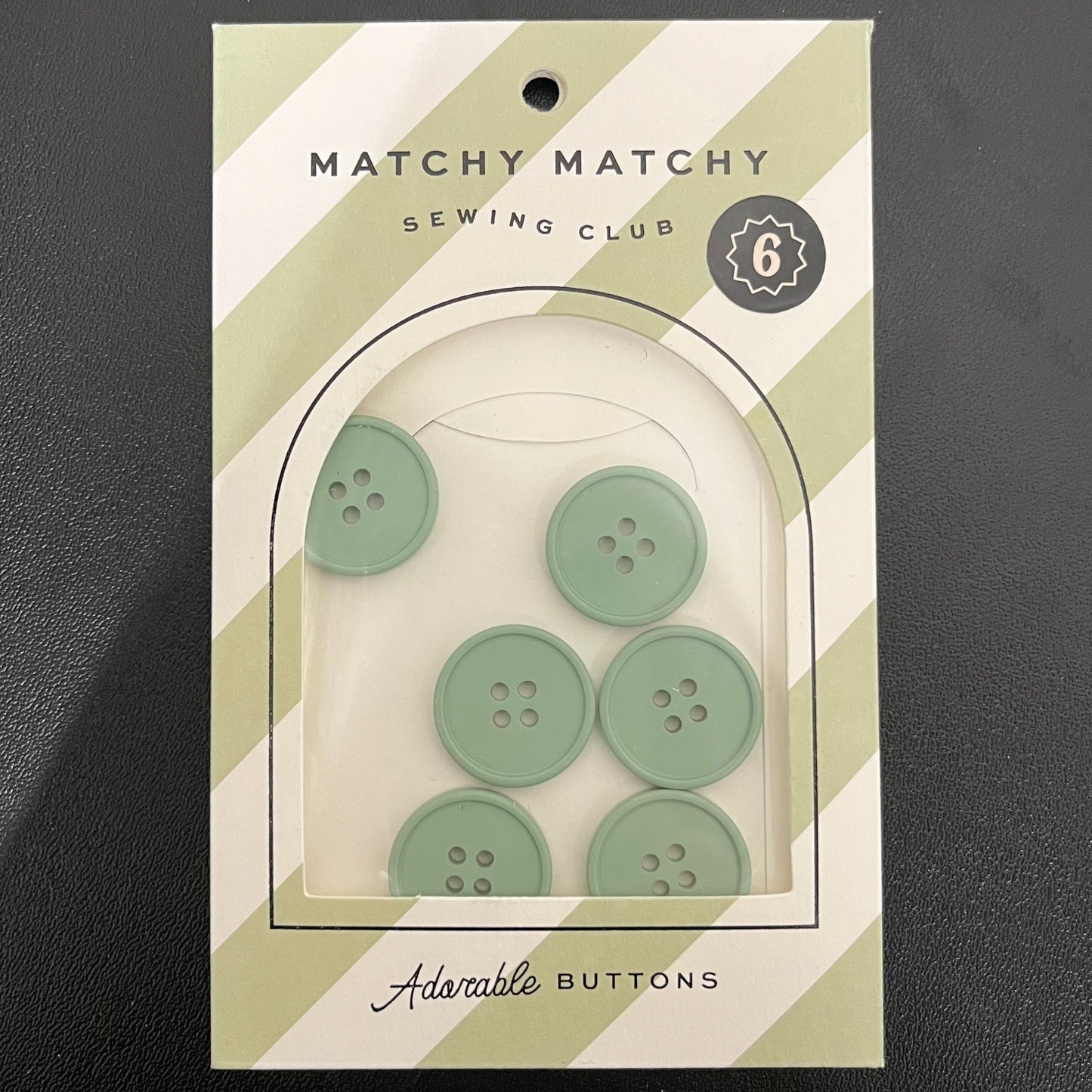 Buttons - Sage Retro Set of 6