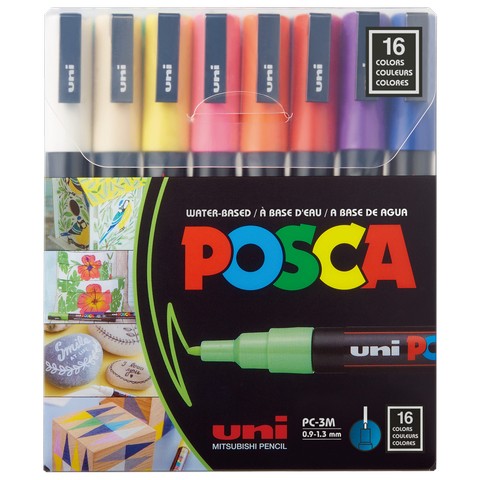 Markers - POSCA PC-3M Acrylic Paint Marker Sets 16/Pkg
