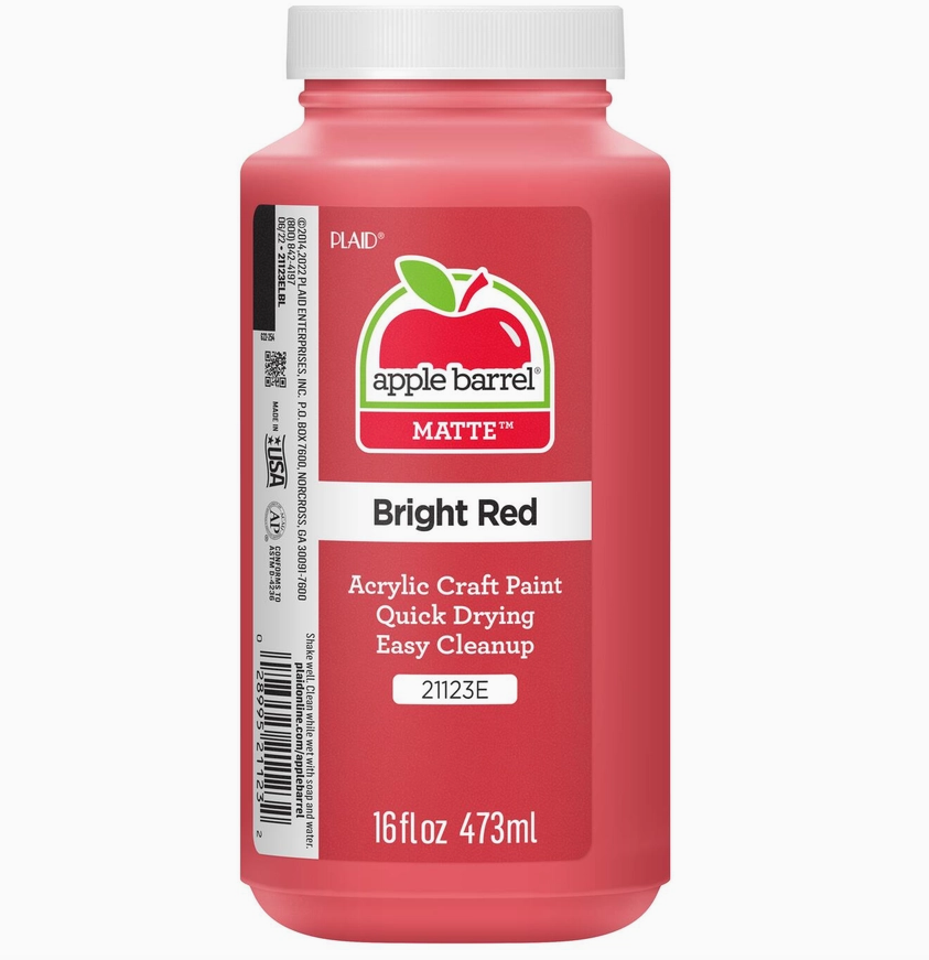 Paint - Acrylic - 16oz Bright Red