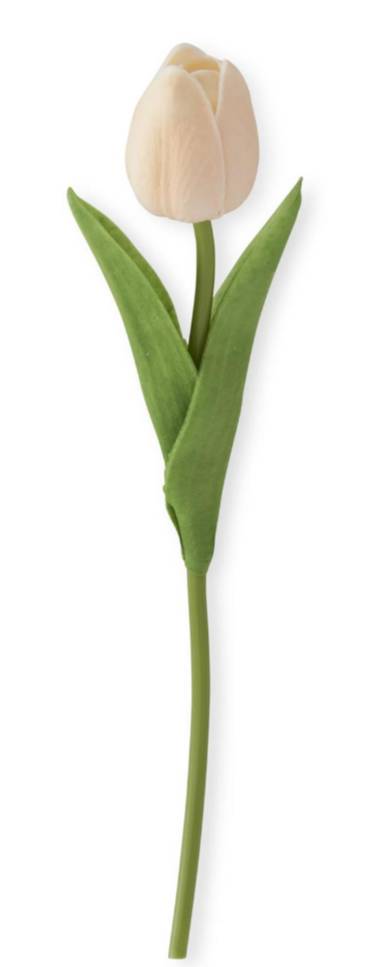 Flower - 13 Inch Coral & Peach Real Touch Mini Tulip Single Stem