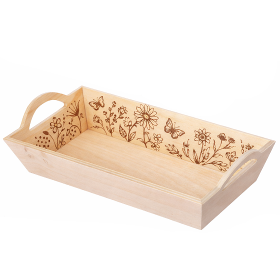 Wood - Angled Sides Wooden Tray