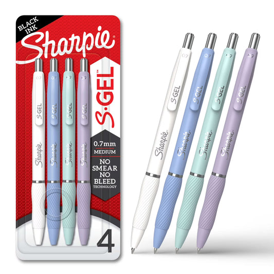 Pens - Sharpie S-Gel .7mm Medium Point Pens 4/Pkg Assorted Fashion