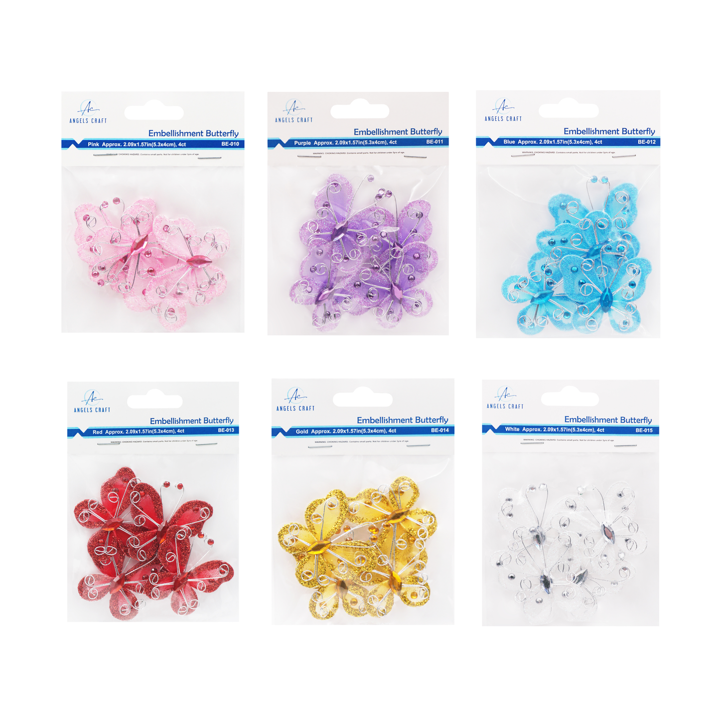 Embellishment - Wire Butterfly Embellishment, 4-ct: Purple