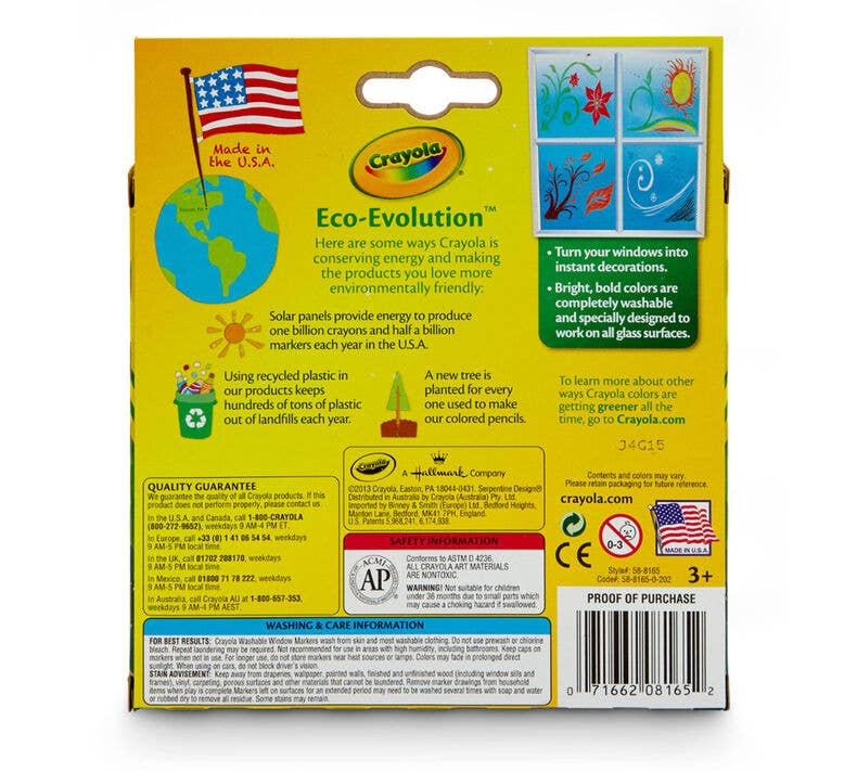Markers - 8 Count Crayola Window Markers