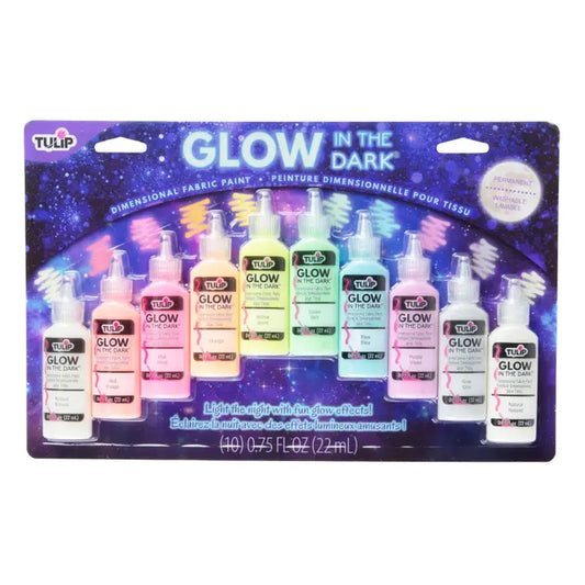 Paint - Puff Paint Glow, Multi-Surface Craft Paint, .75 Fl. oz. 10 Pack