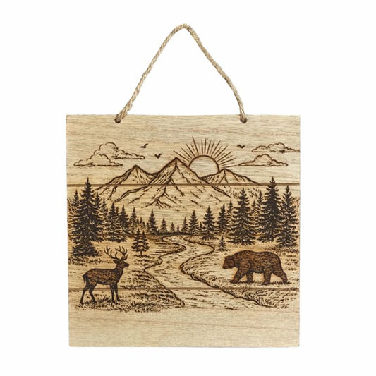 Wood - Wood Board Slate w/ Jute Hanger