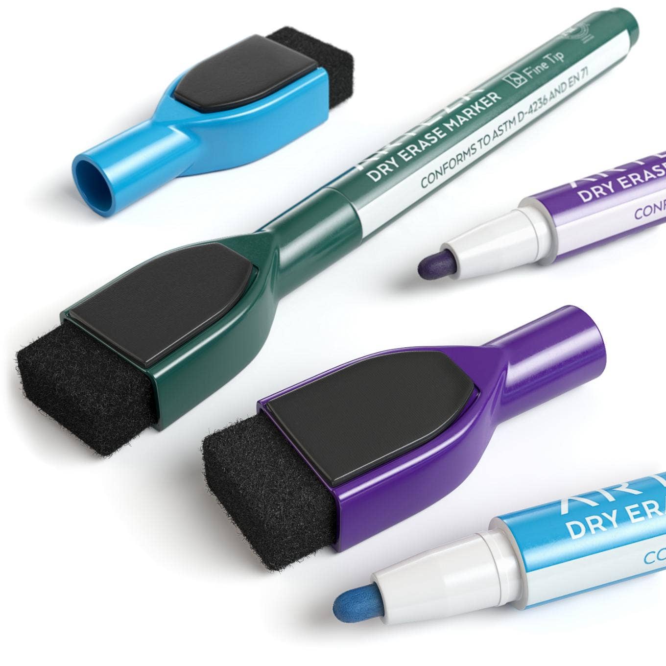 Markers - Arteza® Magnetic Cap Dry Erase Markers Set, Fine Tip - 24 pc