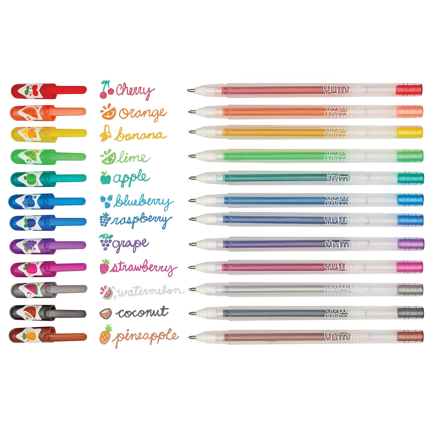 Pens - Yummy Yummy Scented Glitter Gel Pens - Set of 12