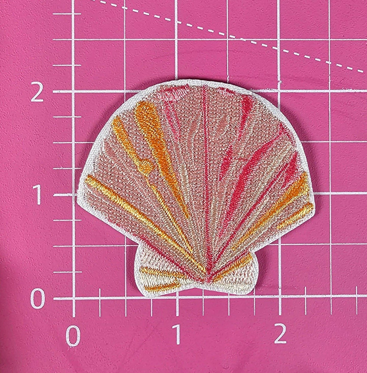 Patch - Seashells Ocean Beach Pink Embroidery Iron On Patch