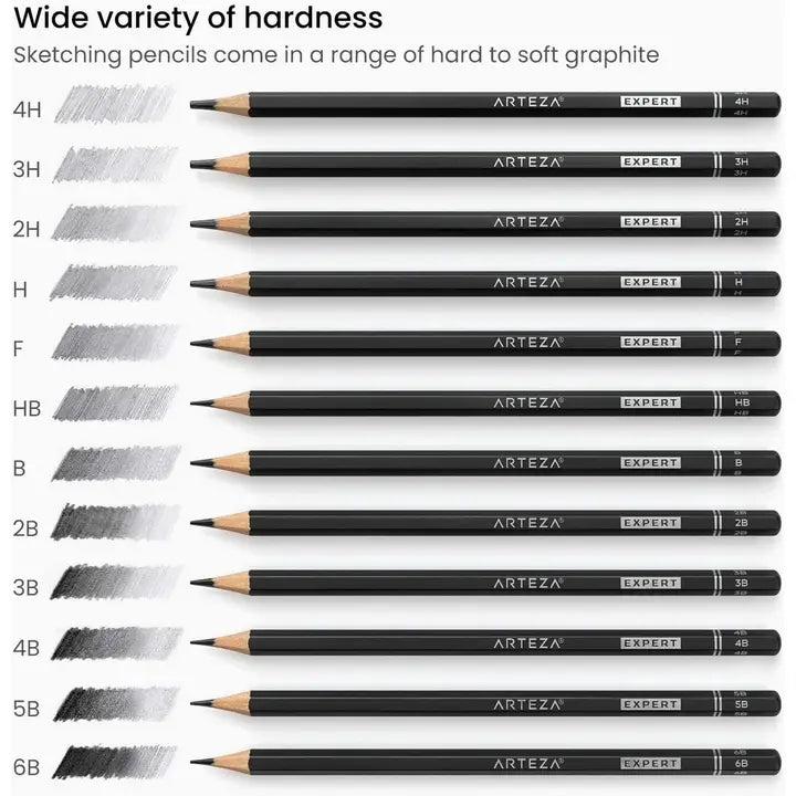 Pencils - Arteza Pro Series Drawing Pencils Set, 12 Pc.