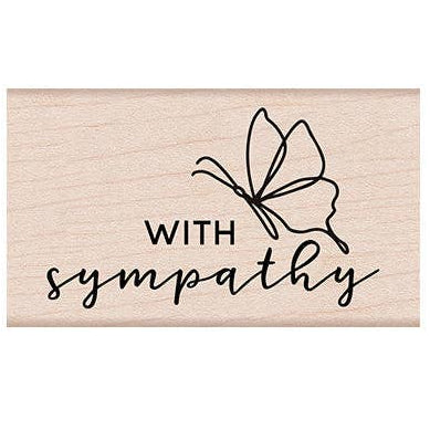 Stamp - With Sympathy Butterfly Wood Stamps