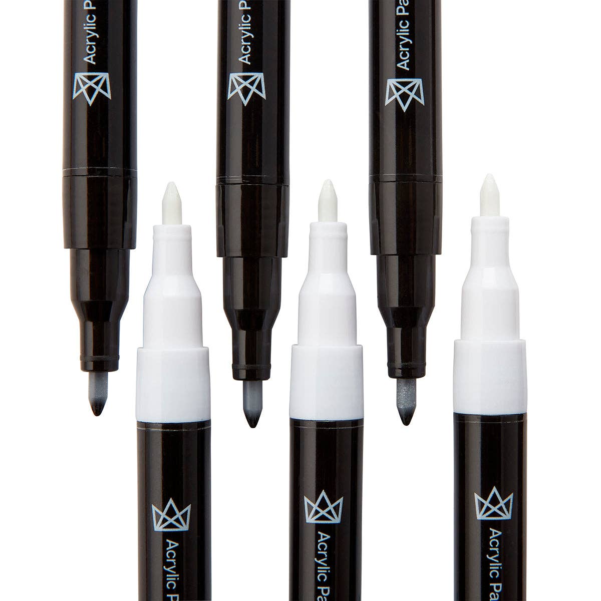 Paint Pens - Acrylic Extra Fine - Black & White 6 pc