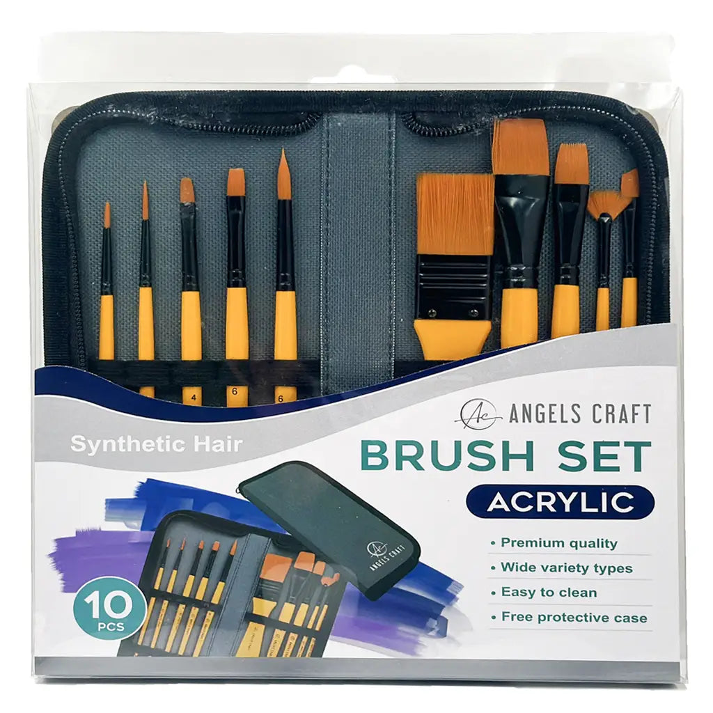 Paint Brush - Asst. 10ct Set w/ case