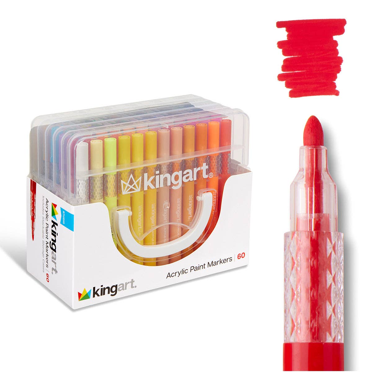 Markers - Acrylic Paint Markers Set – Includes Storage Case - 60 Colors