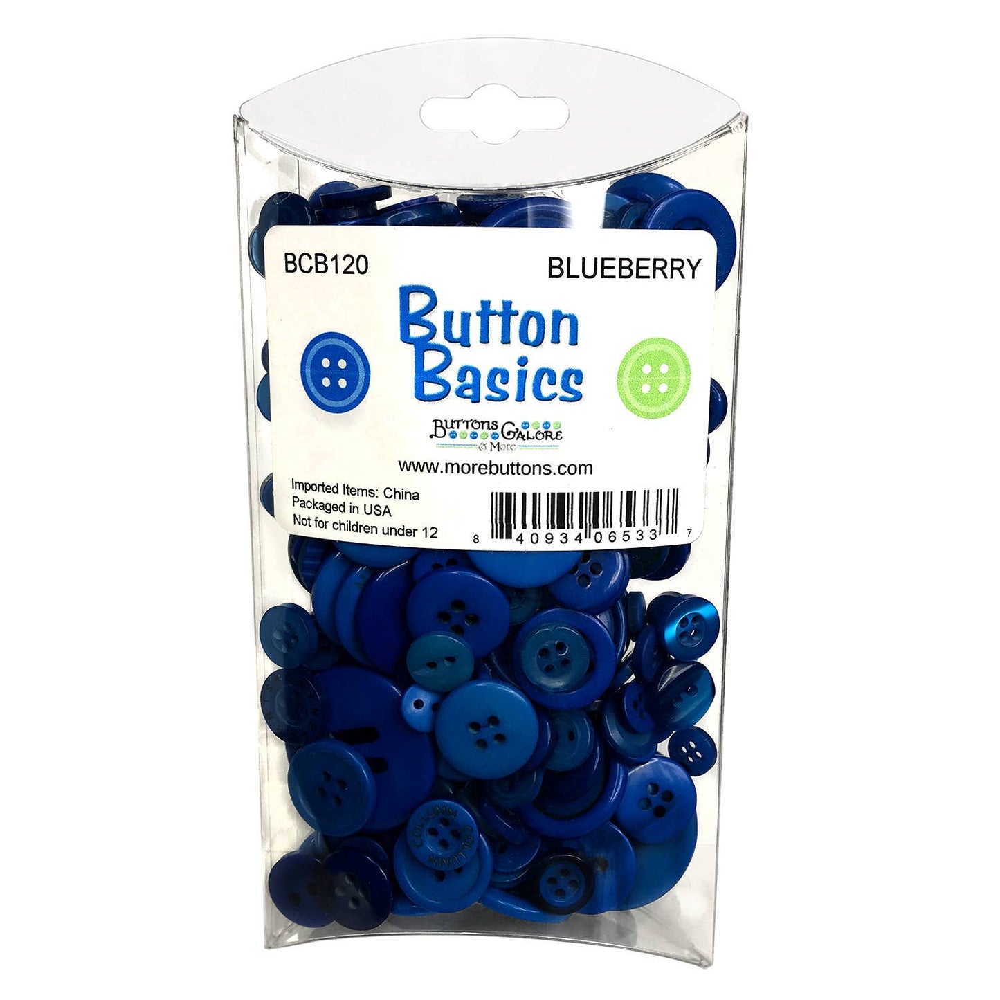 Buttons - Colorful Craft & Sewing Buttons - Blueberry