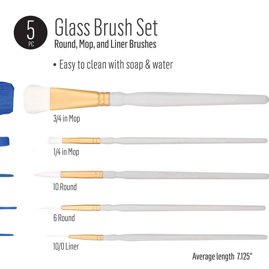 Paint Brush - Folkart Glass Painting Brush Set, 5-Piece