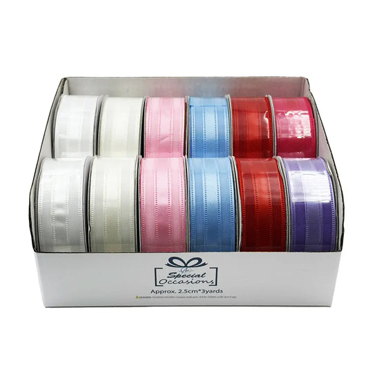 Ribbon - Lace Satin Ribbon 1"X 3 Yards