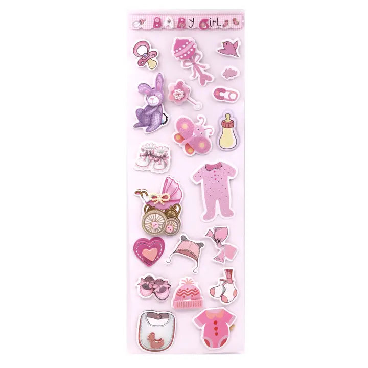 Stickers - Fancy 3D - Baby Shower - Girl
