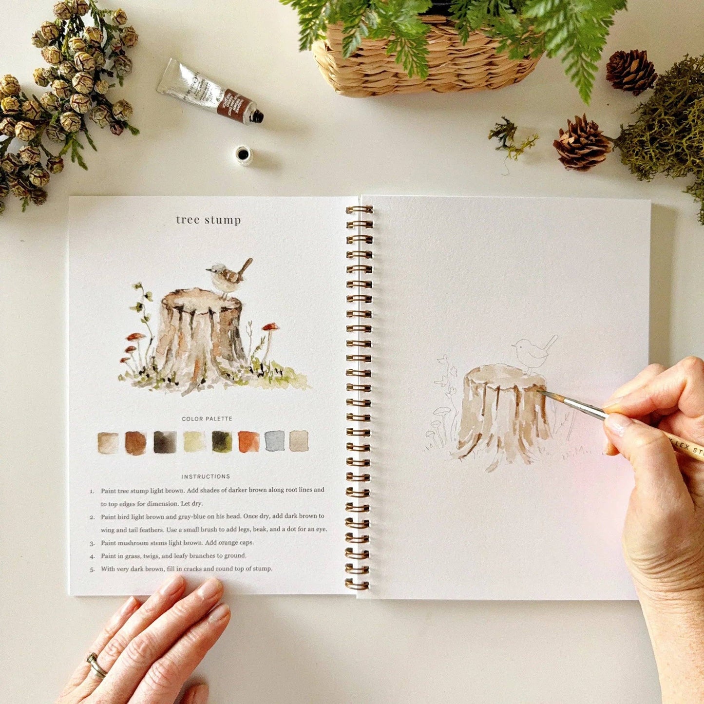 Workbook - Woodland watercolor workbook