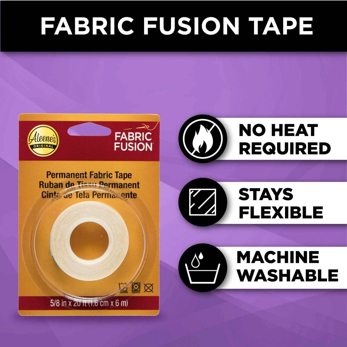Adhesive - Aleenes Fabric Fusion 5/8-inch Permanent Fabric Tape 20 ft.