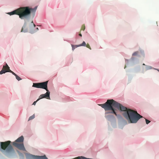 Embellishment - Pink Paper Roses with Wire
